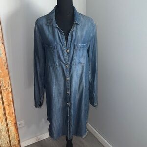 Cloth & Stone Blue Denim Shirt Dress